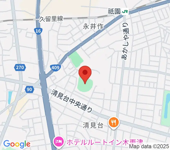 木更市営野球場の地図