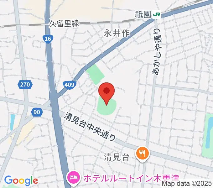 木更市営野球場の地図