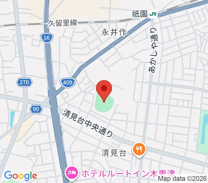 木更市営野球場の地図