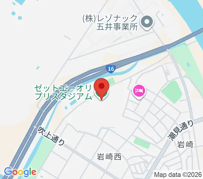 ゼットエーオリプリスタジアムの地図