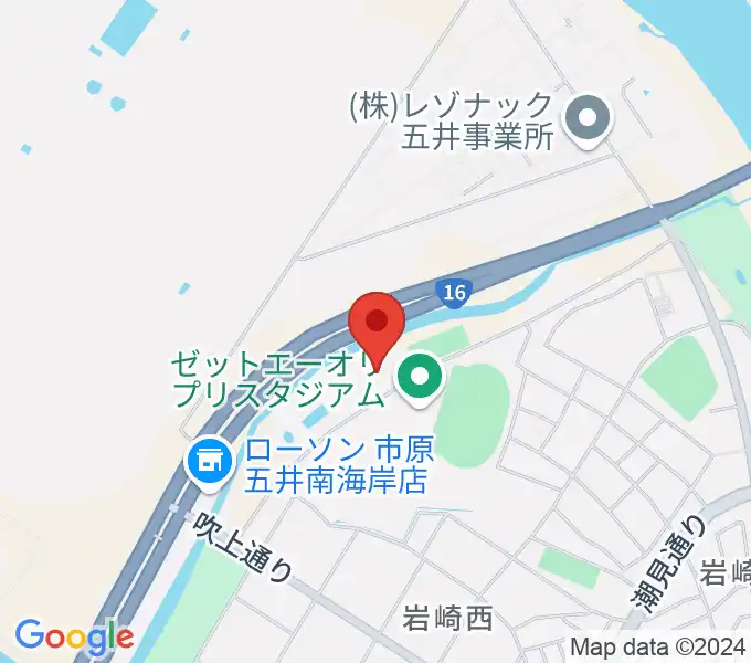 市原市臨海体育館の地図