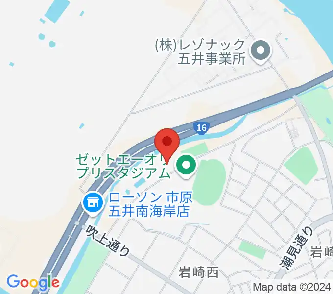 市原市臨海体育館の地図