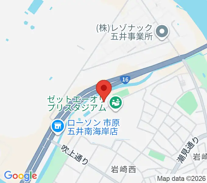 市原市臨海体育館の地図