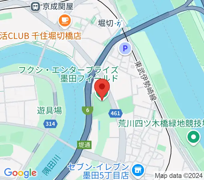 フクシ・エンタープライズ墨田フィールドの地図