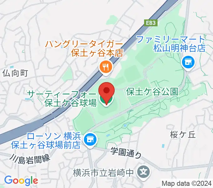 サーティーフォー保土ケ谷球場の地図