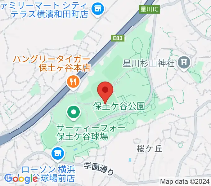 保土ケ谷公園サッカー場の地図