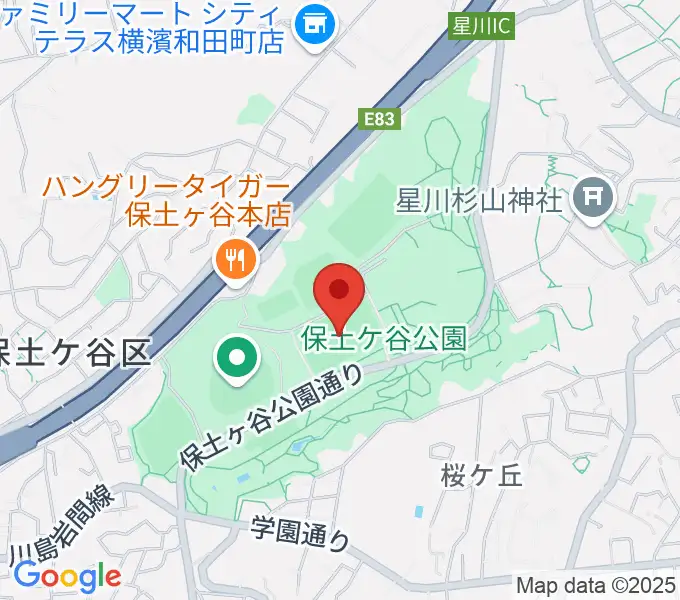 保土ケ谷公園サッカー場の地図