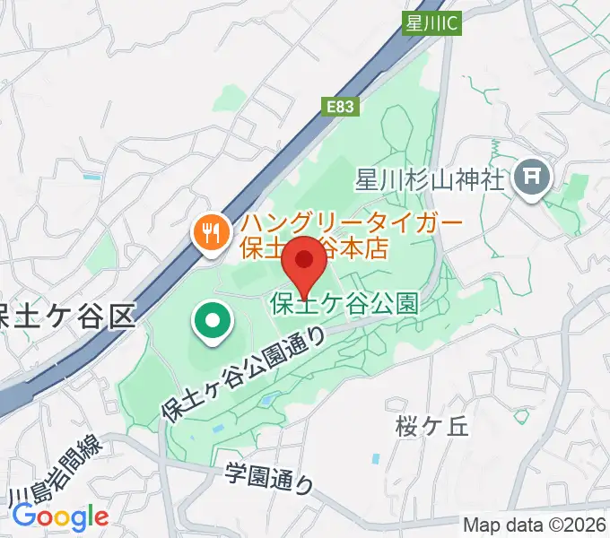 保土ケ谷公園サッカー場の地図