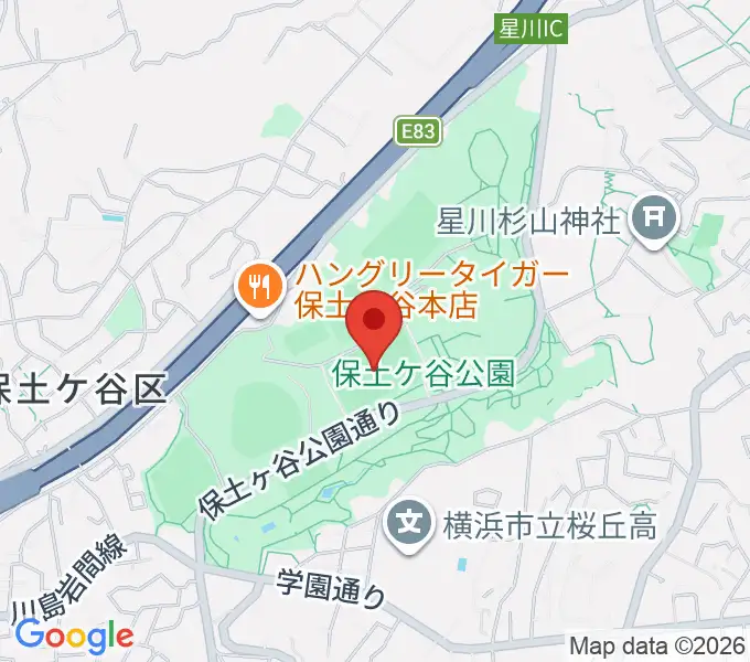 保土ケ谷公園サッカー場の地図