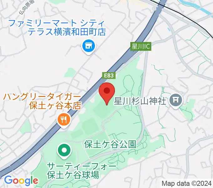 保土ケ谷公園ラグビー場の地図