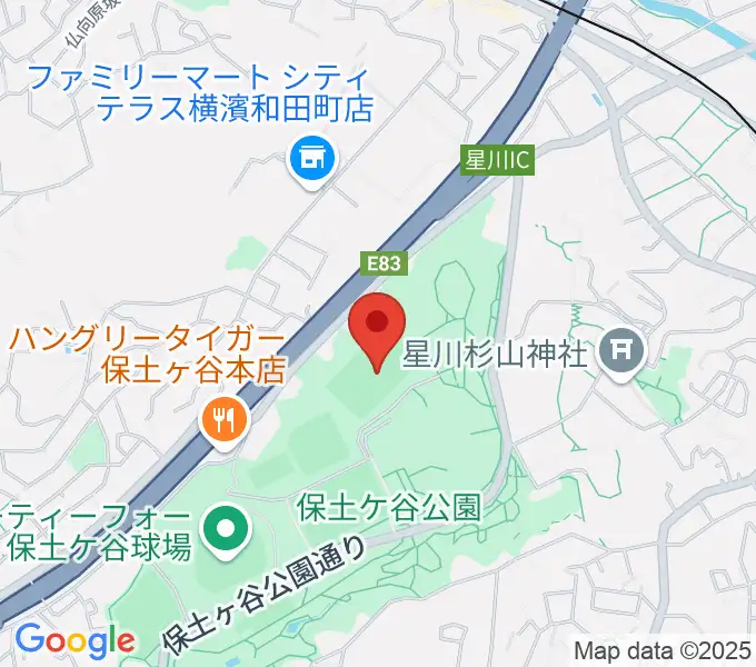 保土ケ谷公園ラグビー場の地図
