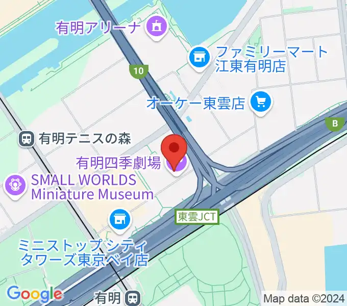 有明四季劇場の地図