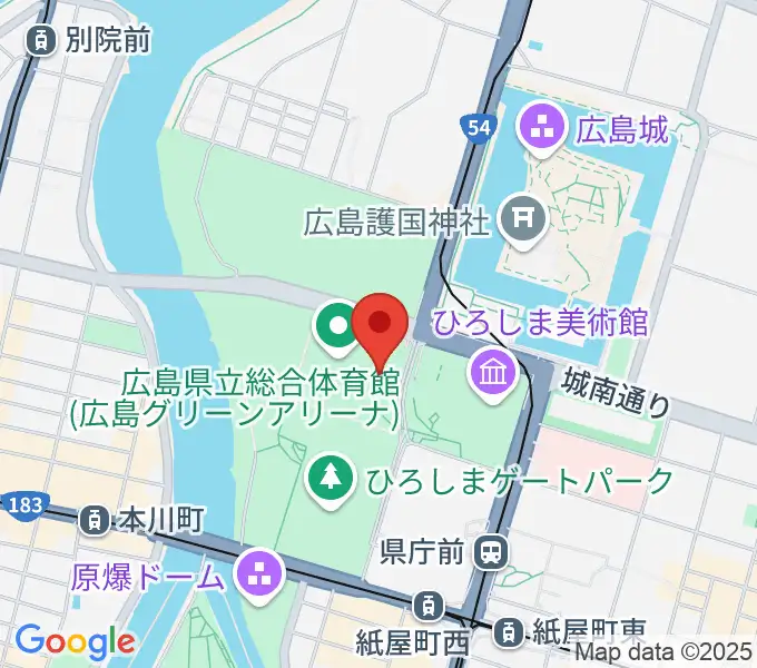 広島県立総合体育館の地図