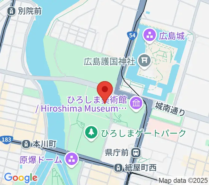 広島県立総合体育館の地図