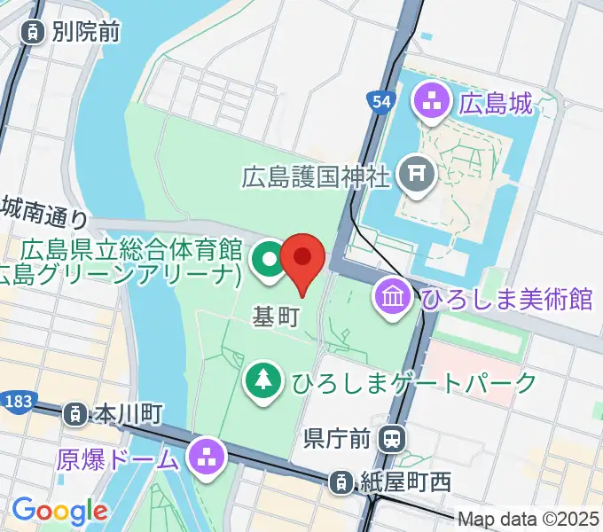 広島県立総合体育館の地図