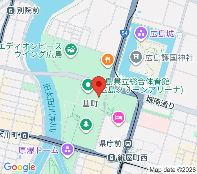 広島県立総合体育館の地図