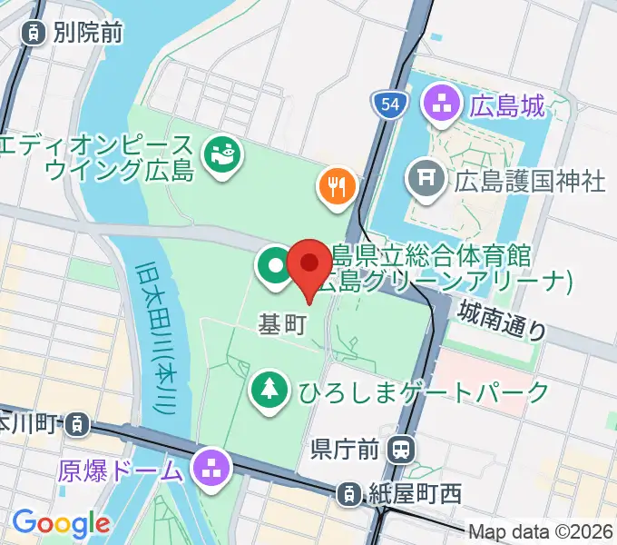 広島県立総合体育館の地図