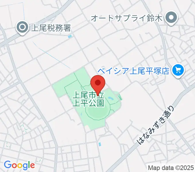 UDトラックス上尾スタジアムの地図