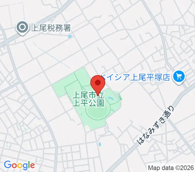 UDトラックス上尾スタジアムの地図