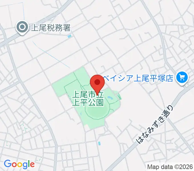 UDトラックス上尾スタジアムの地図