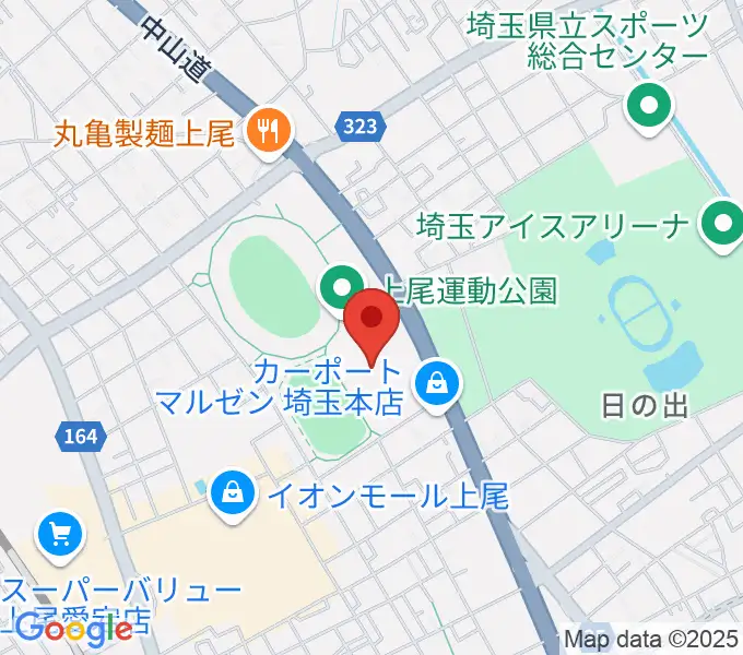 上尾運動公園体育館の地図