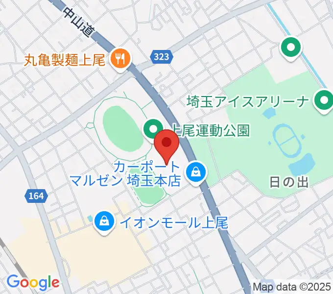 上尾運動公園体育館の地図