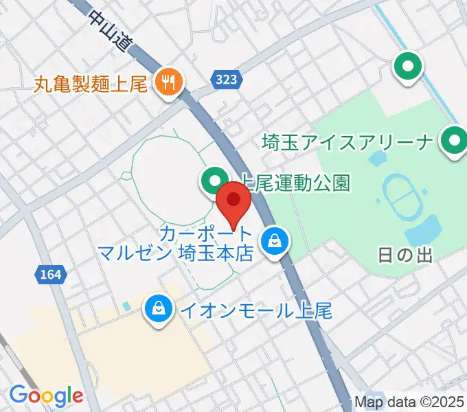 上尾運動公園体育館の地図