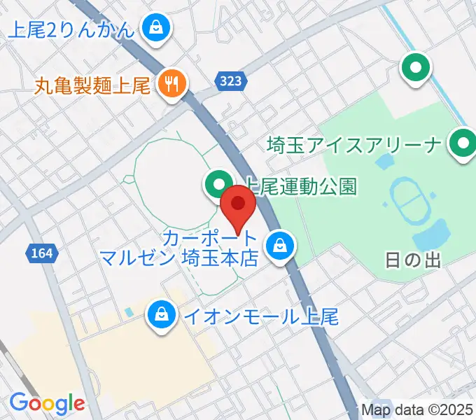 上尾運動公園体育館の地図