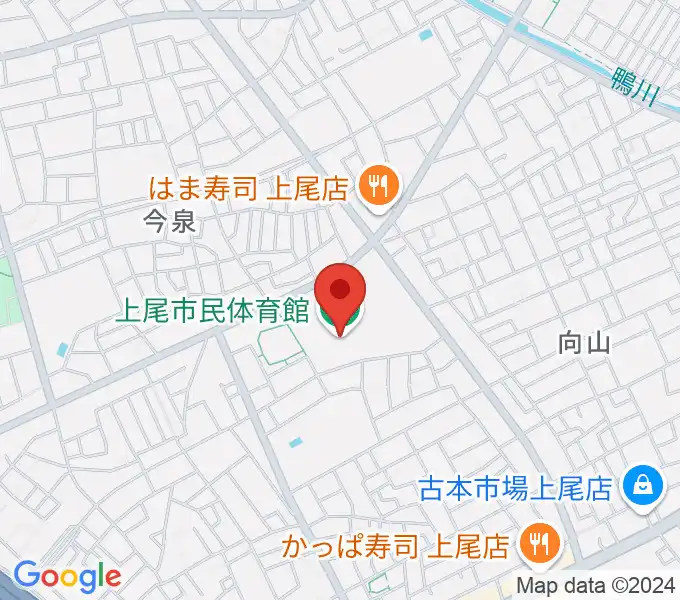 上尾市民体育館の地図