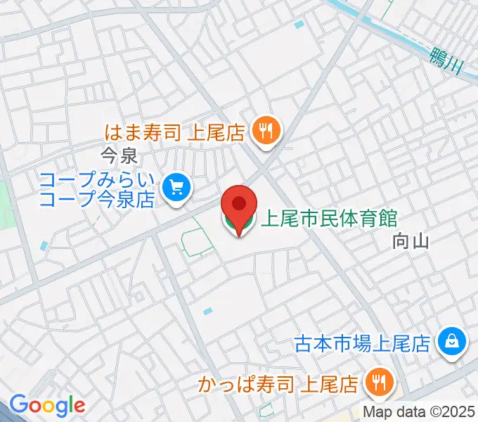 上尾市民体育館の地図