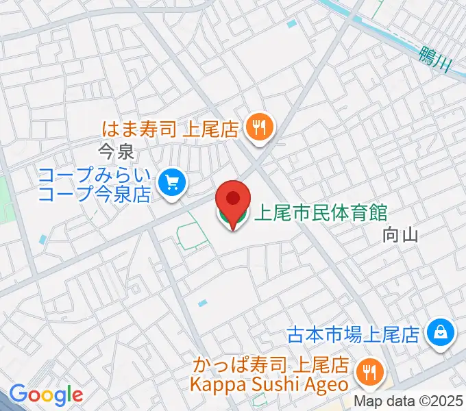 上尾市民体育館の地図