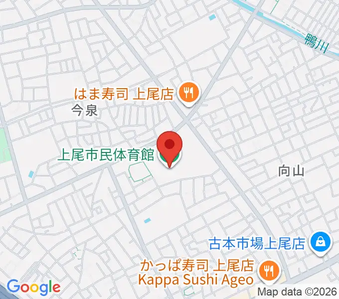 自動車精工 上尾市民体育館の地図