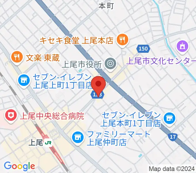 ニコニコ堂上尾センターの地図