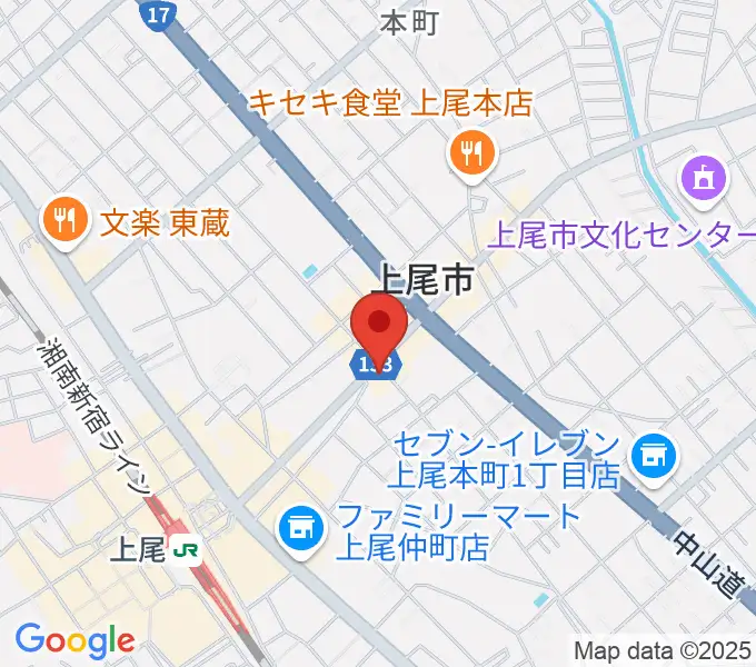 ニコニコ堂上尾センターの地図