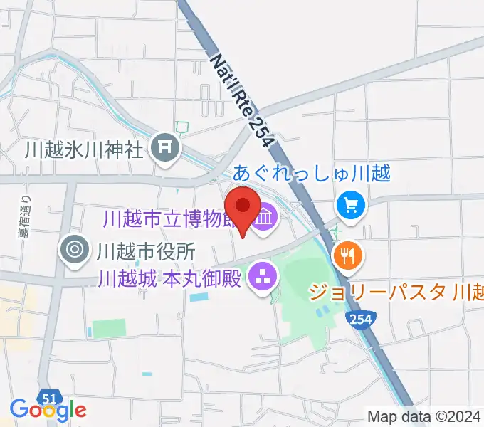 川越市立美術館の地図