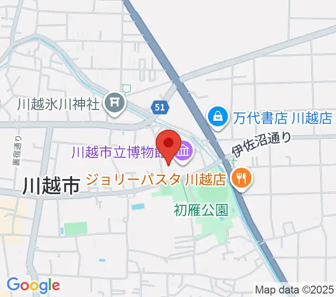 川越市立美術館の地図