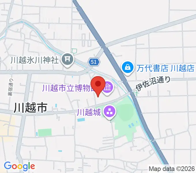 川越市立美術館の地図