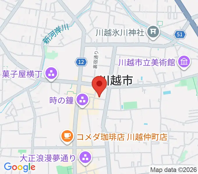 川越スカラ座の地図