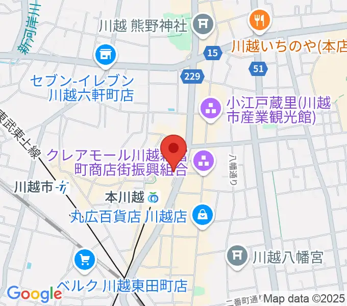 バンダレコード本川越ペペ店の地図