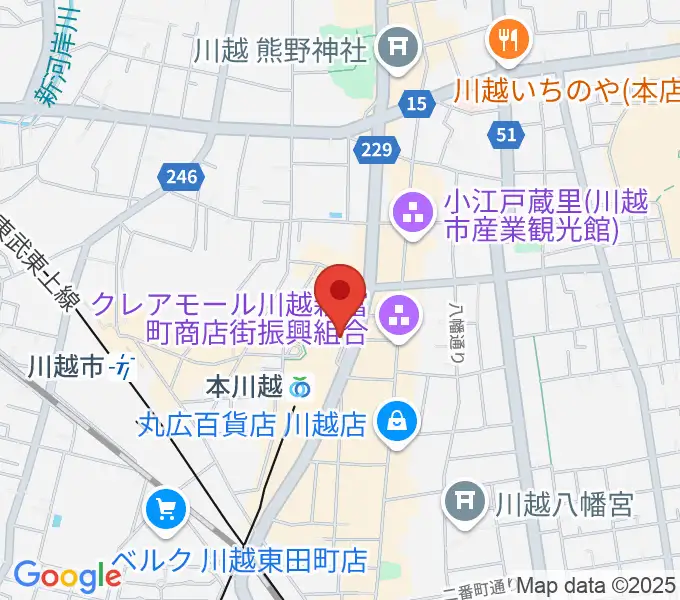 バンダレコード本川越ペペ店の地図