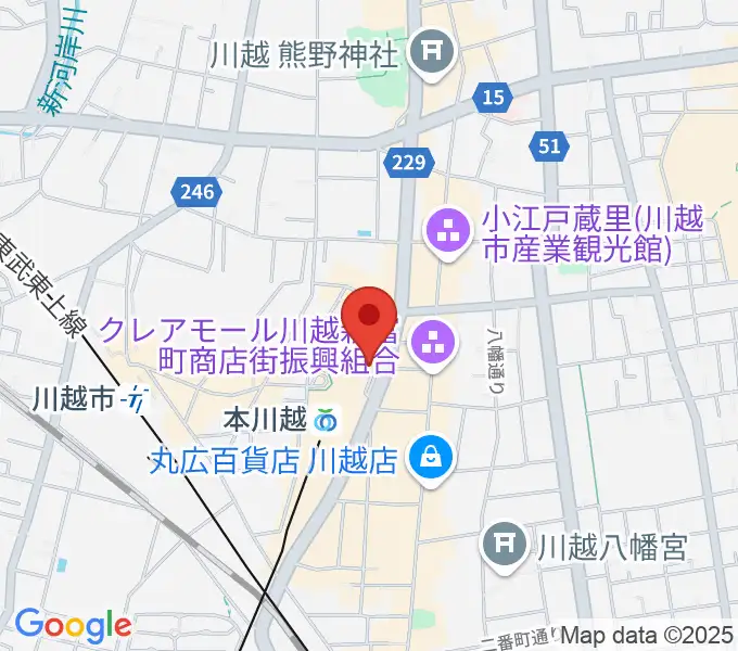 バンダレコード本川越ペペ店の地図