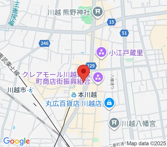 バンダレコード本川越ペペ店の地図