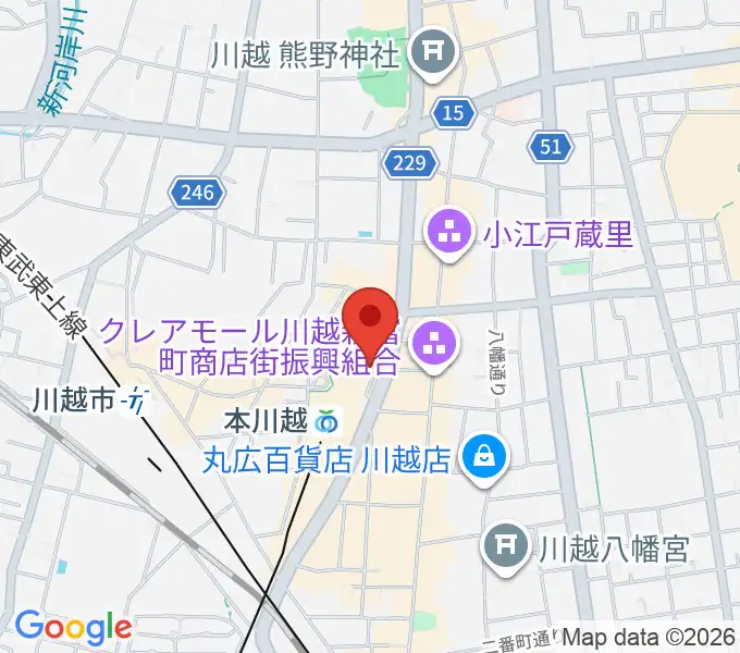 バンダレコード本川越ペペ店の地図