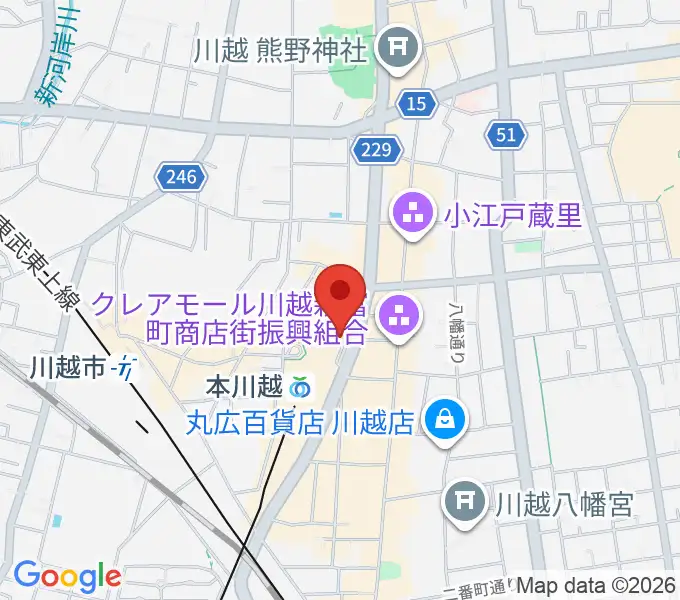 バンダレコード本川越ペペ店の地図
