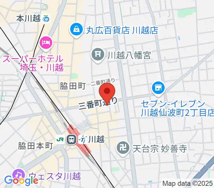 川越駅東口多目的ホールの地図