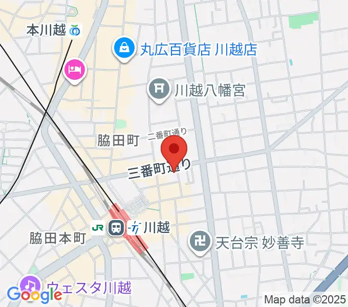 川越駅東口多目的ホールの地図