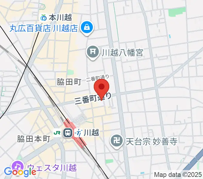 川越駅東口多目的ホールの地図