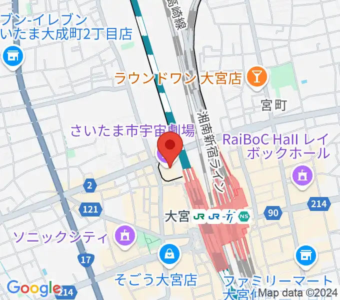 さいたま市宇宙劇場の地図