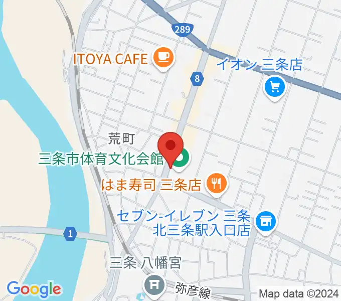 三条市体育文化会館の地図