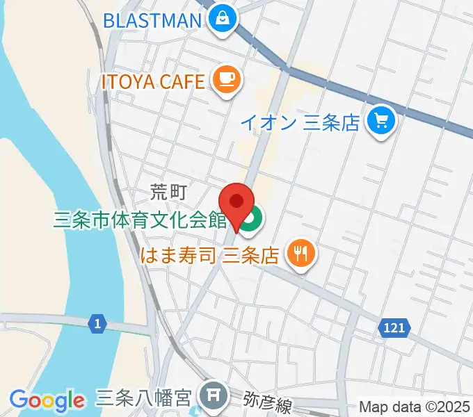 三条市体育文化会館の地図